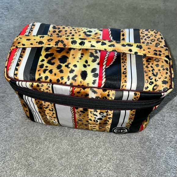 VTG Christian Dior Large Animal Print Makeup Cosmetic Travel Toiletry Bag Case - Picture 3 of 14